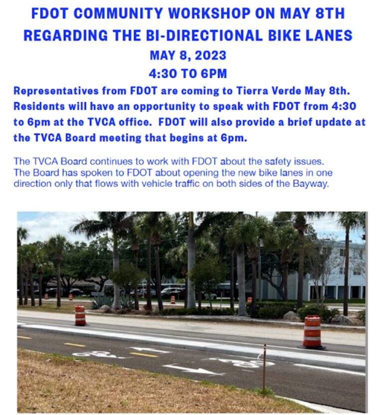 Bidirectional Bike Path History Tierra Verde Community Association